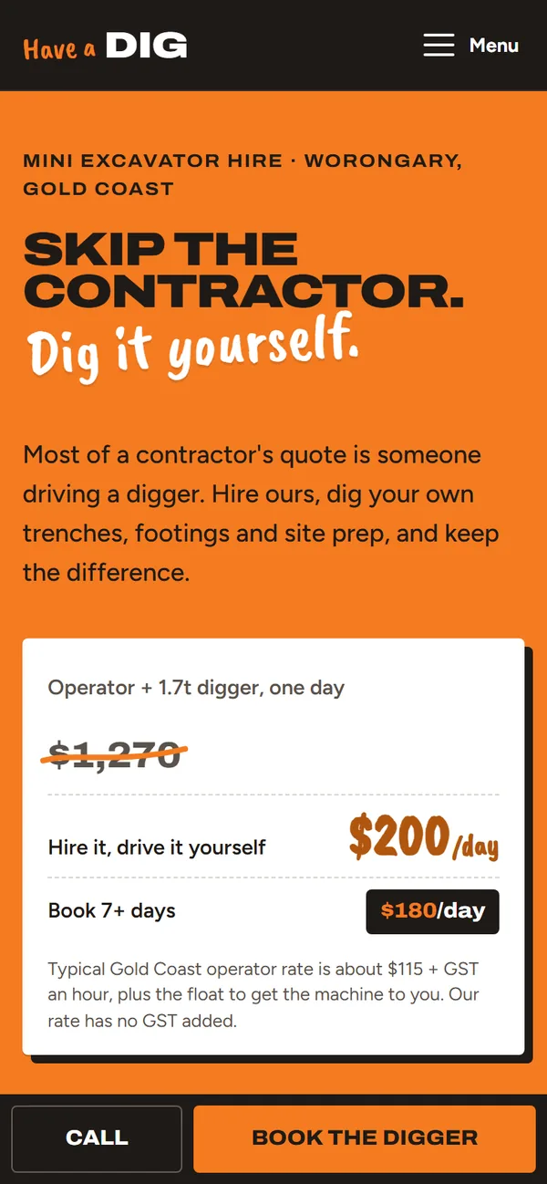 Have A Dig Rentals on a phone