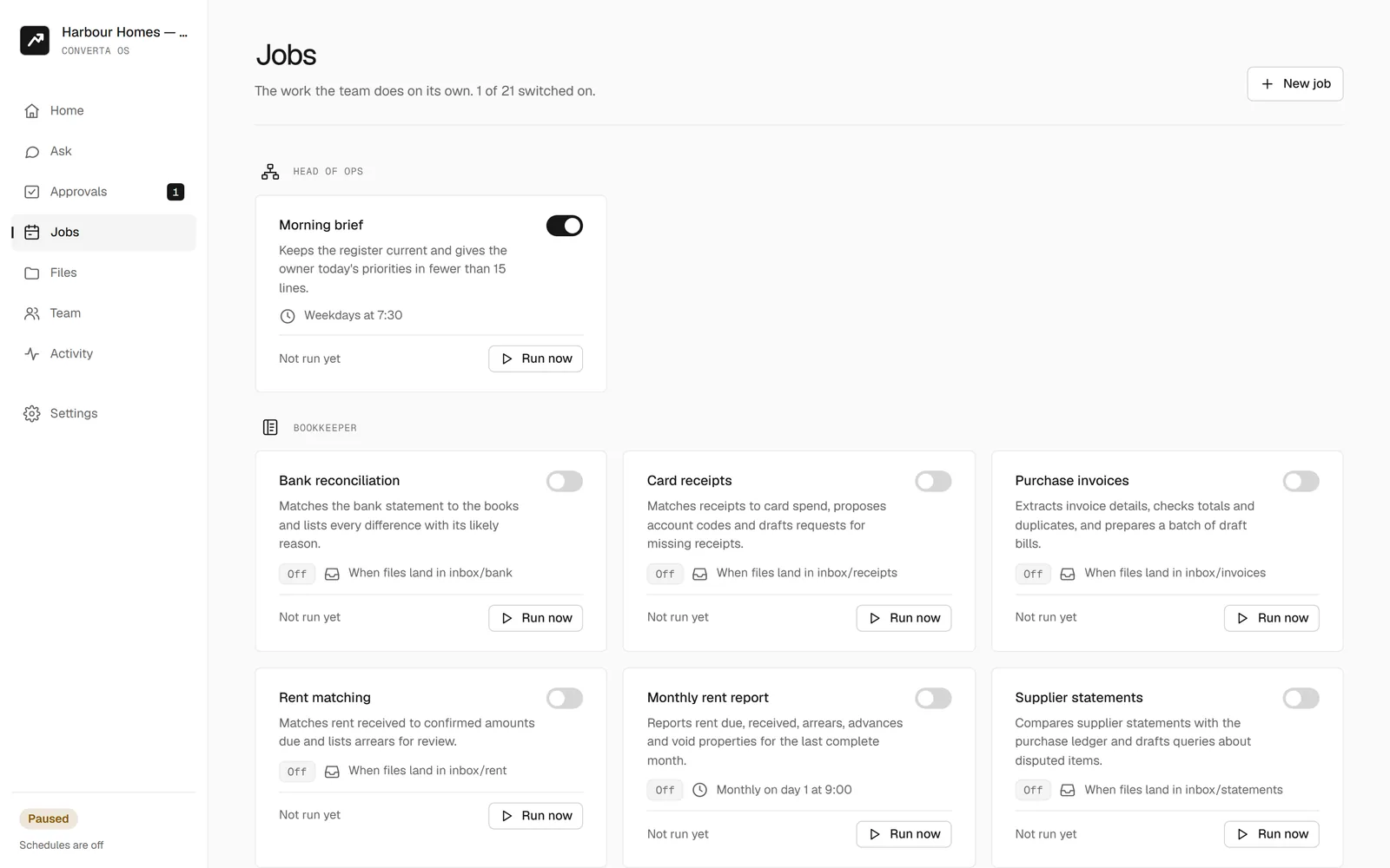 Converta OS: Work on its own screen in a demo workspace